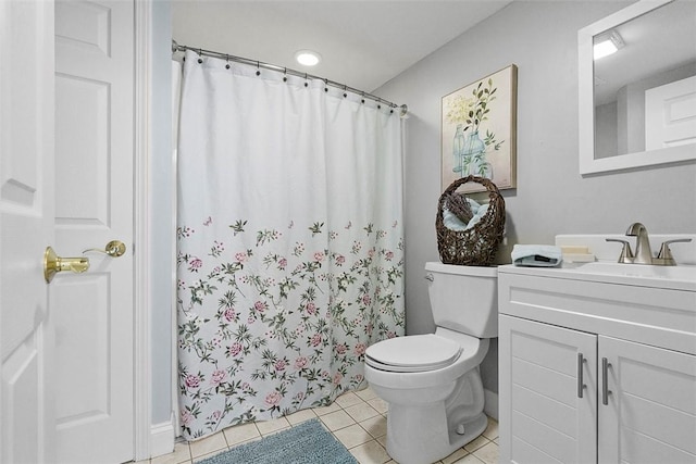 1544 Eldorado Dr, Hopewell Twp Bea, PA 15001 - full bath with vanity, toilet, tile patterned flooring, and a shower with curtain