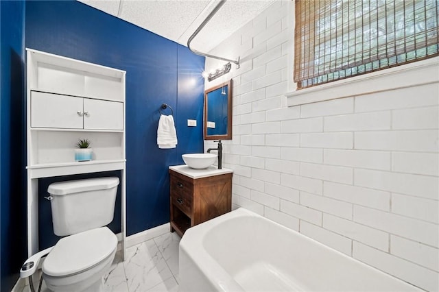 507 Sells Ln, Hempfield Twp Wml, PA 15601 - full bath featuring marble finish flooring, vanity, baseboards, and toilet
