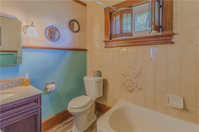136 E Crafton Ave, Crafton, PA 15205 - bathroom featuring a tub, toilet, vanity, and a shower