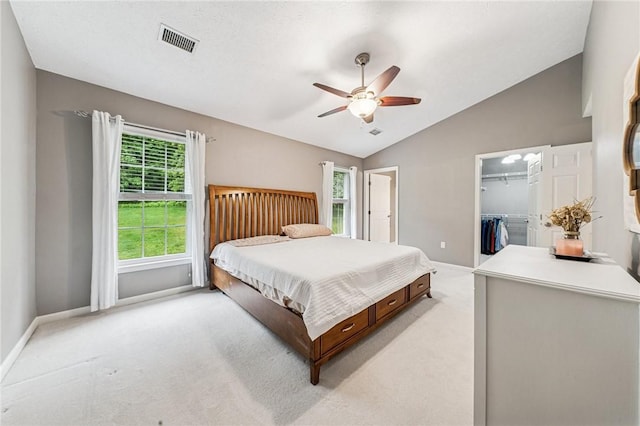 8201 Club Side Dr, Adams Twp, PA 16046 - bedroom featuring light colored carpet, vaulted ceiling, baseboards, a spacious closet, and a closet