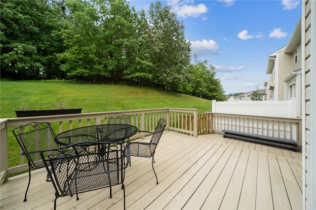 8201 Club Side Dr, Adams Twp, PA 16046 - wooden terrace featuring outdoor dining area and a yard