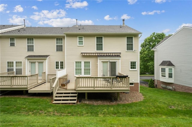 8201 Club Side Dr, Adams Twp, PA 16046 - rear view of house featuring a lawn and a deck