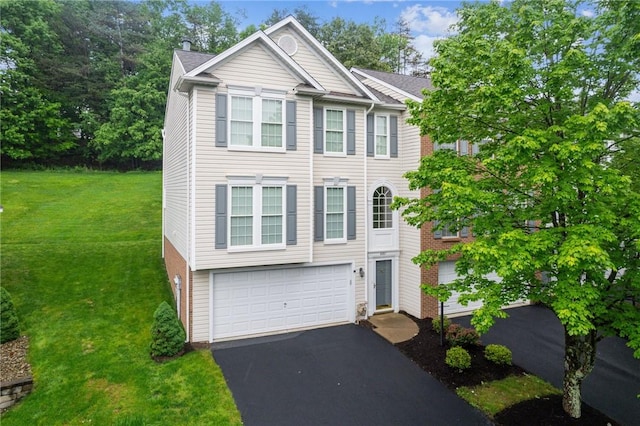 8201 Club Side Dr, Adams Twp, PA 16046 - view of front of house featuring driveway, an attached garage, and a front lawn