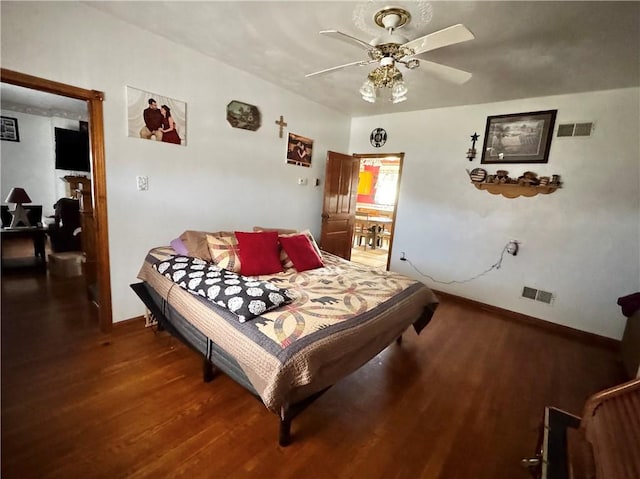 211 Stephens St, Vanderbilt, PA 15486 - bedroom with wood finished floors, baseboards, and a ceiling fan