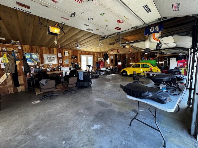 211 Stephens St, Vanderbilt, PA 15486 - garage with french doors and wooden walls