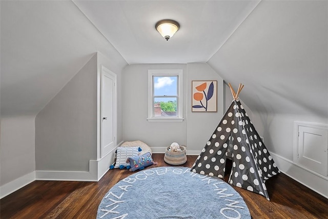 273 Inglewood Dr, Mt Lebanon, PA 15228 - recreation room featuring wood finished floors, lofted ceiling, and baseboards