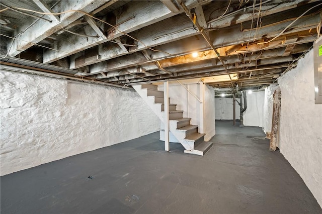 636 Edmond St, Bloomfield, PA 15224 - unfinished basement with stairs