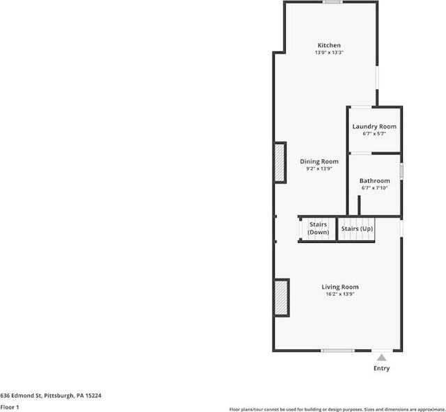 636 Edmond St, Bloomfield, PA 15224 - property floor plan