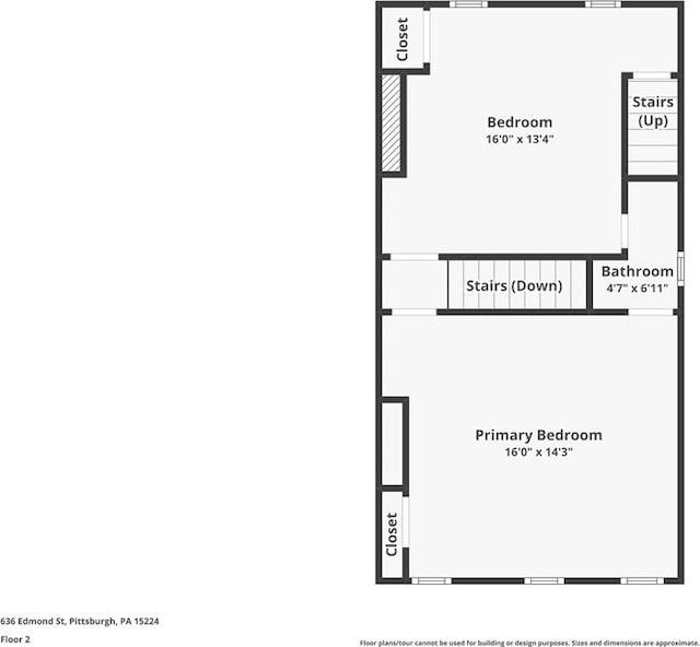 636 Edmond St, Bloomfield, PA 15224 - property floor plan