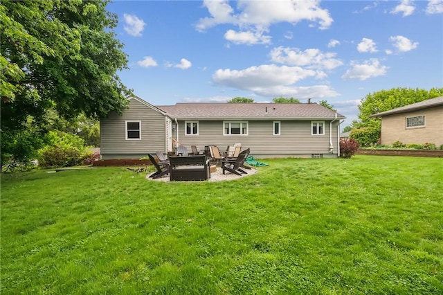 1507 Woodlawn Dr, Unity Twp, PA 15650 - rear view of property featuring a lawn and a patio