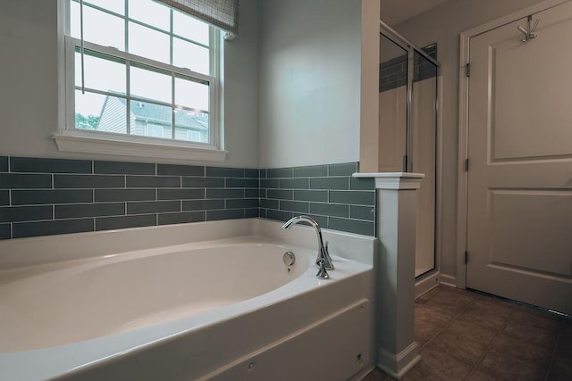 2014 Black Bear Way, Bridgeville, PA 15017 - full bath with a garden tub, a stall shower, and tile patterned flooring