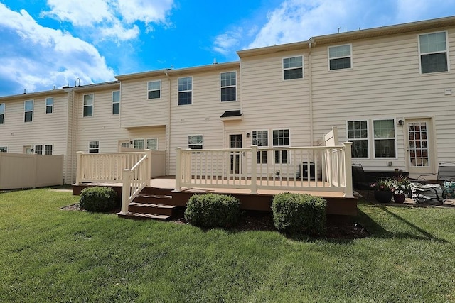 2014 Black Bear Way, Bridgeville, PA 15017 - rear view of property featuring a yard and a wooden deck