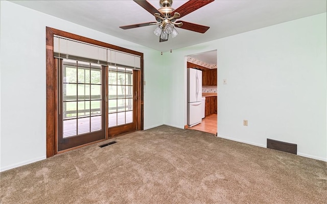 4610 School Dr, Hampton, PA 15101 - spare room with light colored carpet, a ceiling fan, and baseboards