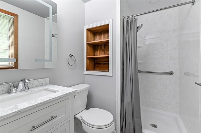 4610 School Dr, Hampton, PA 15101 - bathroom with vanity, toilet, and a shower with curtain