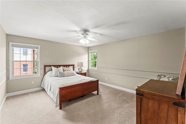 105 Pin Oak Ct, Peters Twp, PA 15367 - bedroom with light colored carpet, baseboards, and a ceiling fan