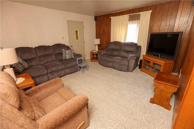 23 Main St, W Pike Run Twp, PA 15427 - carpeted living area featuring wooden walls