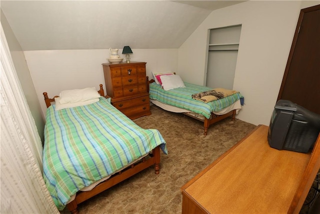 23 Main St, W Pike Run Twp, PA 15427 - bedroom with carpet flooring, lofted ceiling, and a closet
