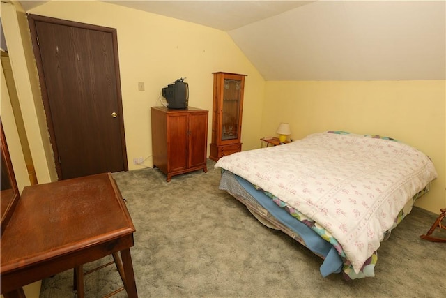 23 Main St, W Pike Run Twp, PA 15427 - bedroom featuring carpet and vaulted ceiling