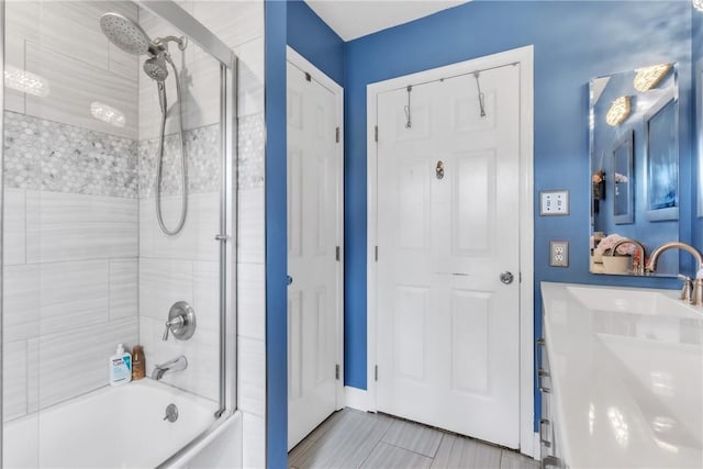 127 Aberdeen Dr, Cranberry Twp, PA 16066 - full bathroom featuring shower / bath combination with glass door, vanity, and baseboards