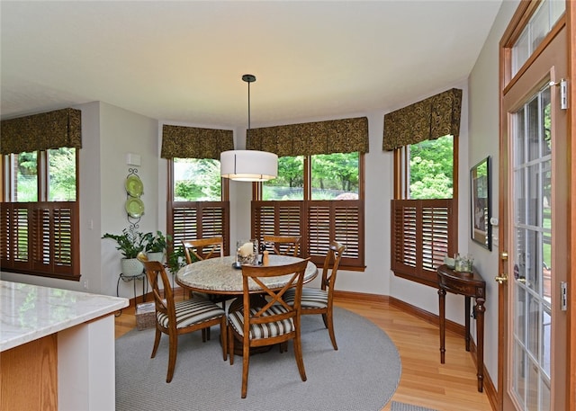 3875 Ashland Ct, Hampton, PA 15101 - dining room with healthy amount of natural light, light wood-style floors, and baseboards