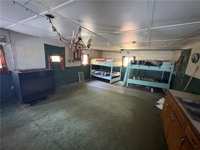 23682 Rte 949, Ridgway, PA 15853 - garage with concrete block wall and a sink