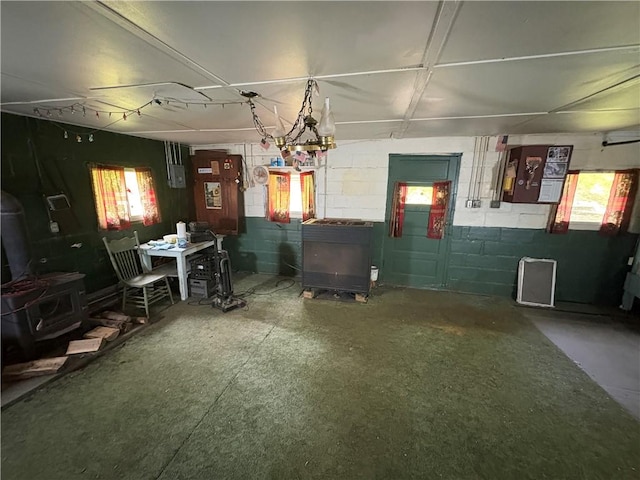 23682 Rte 949, Ridgway, PA 15853 - dining area with concrete block wall