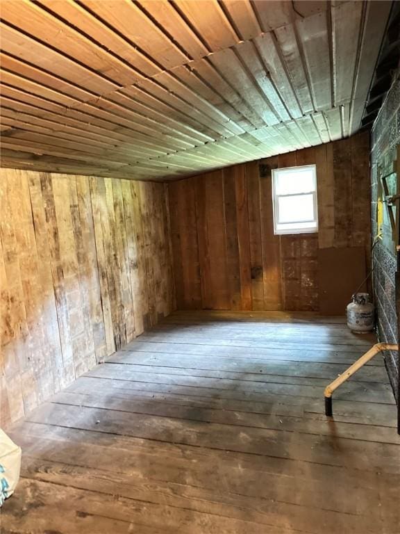 23682 Rte 949, Ridgway, PA 15853 - basement with wooden walls and hardwood / wood-style flooring
