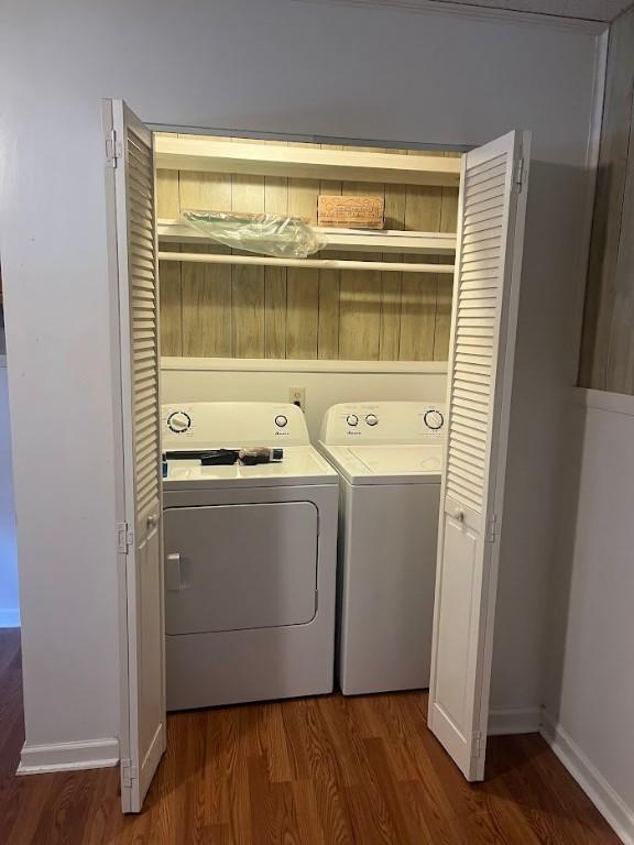 116 Third St, West Bethlehem, PA 15368 - laundry room with wood finished floors, separate washer and dryer, and baseboards