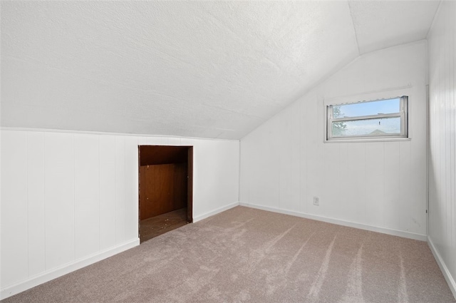 425 Routh Dr, Monroeville, PA 15146 - additional living space with vaulted ceiling, a textured ceiling, and carpet floors