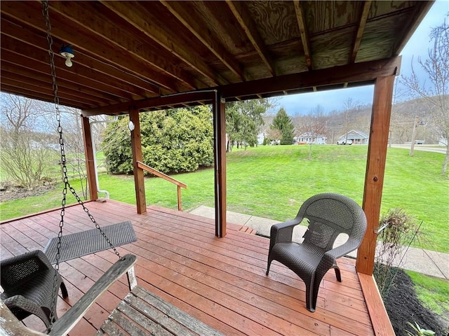 2513 Old Rte 18, New Beaver Boro, PA 16157 - wooden terrace featuring a yard