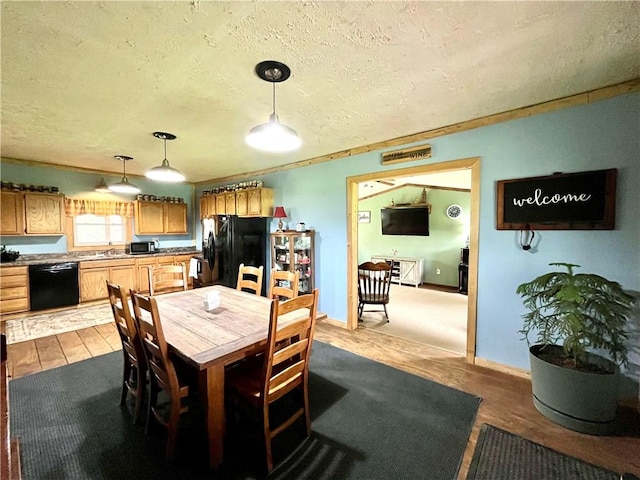 2513 Old Rte 18, New Beaver Boro, PA 16157 - dining space with a textured ceiling and dark wood-style floors