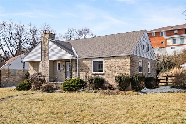828 Georgia Ave, Bon Air, PA 15210 - view of front of house with a chimney, stone siding, and a shingled roof