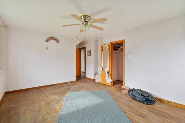 828 Georgia Ave, Bon Air, PA 15210 - empty room featuring wood finished floors, ceiling fan, and baseboards