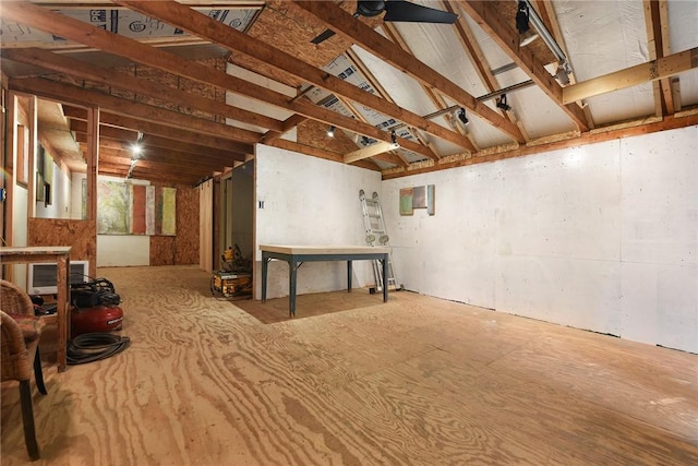 1521 Claim St, Troy Hill, PA 15212 - basement with a ceiling fan