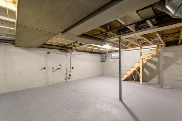 548 Conrad Ave, Charleroi Boro, PA 15022 - below grade area with stairs and electric panel