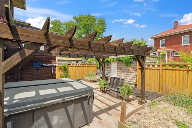 5465 Coral St, Friendship Park, PA 15206 - view of patio / terrace with a hot tub and a pergola