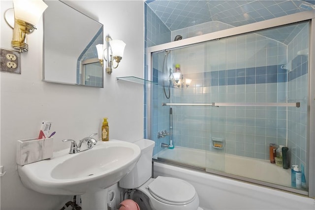 1415 Oakglen St, Crafton Heights, PA 15204 - full bath with toilet, enclosed tub / shower combo, and a sink