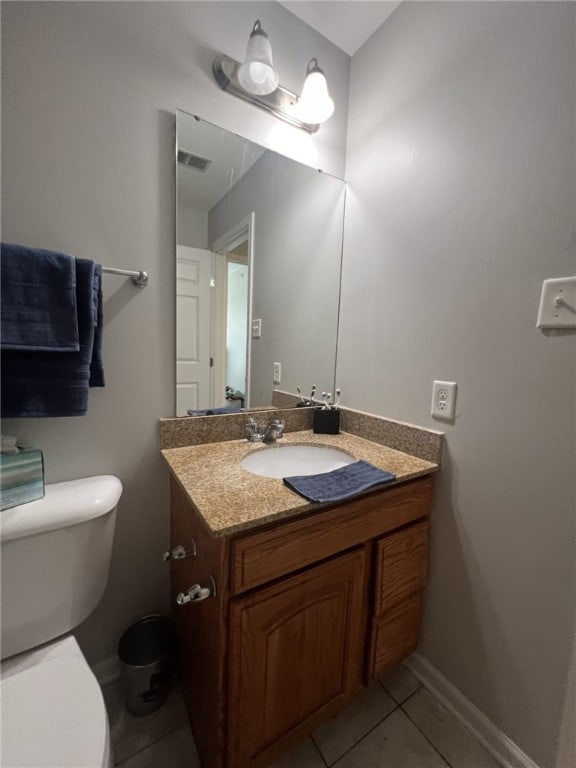411 Fairgate, Pine Twp Nal, PA 15090 - half bath featuring toilet, vanity, tile patterned floors, and baseboards
