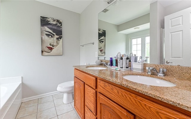 411 Fairgate, Pine Twp, PA 15090 - full bath with double vanity, a bath, and tile patterned flooring