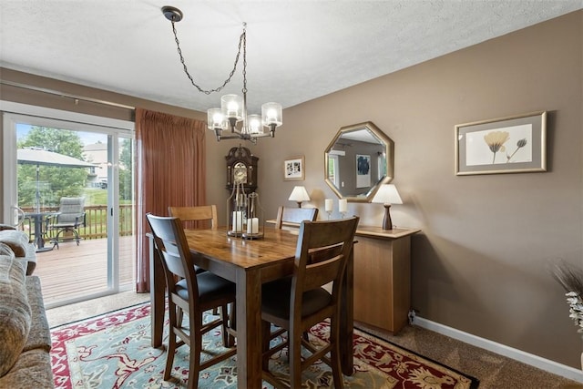 14 Cinque Terra Pl, Finleyville, PA 15332 - dining room featuring baseboards, a chandelier, and light colored carpet