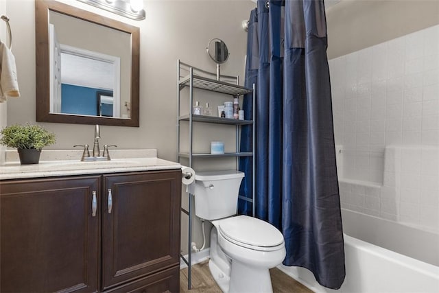14 Cinque Terra Pl, Finleyville, PA 15332 - bathroom featuring toilet, vanity, shower / tub combo, and wood finished floors