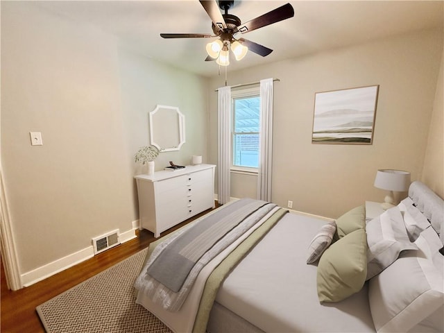 413 Days Run Rd, East Deer, PA 15030 - bedroom featuring baseboards, dark wood-style floors, and a ceiling fan