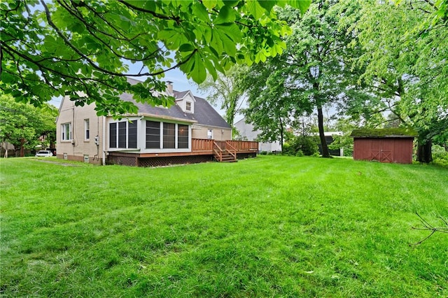 2501 Middletown Rd, Ingram, PA 15205 - view of green lawn featuring a sunroom and a deck