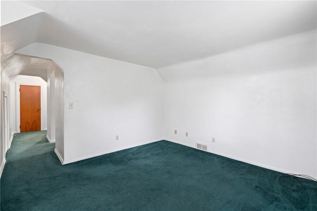 2501 Middletown Rd, Ingram, PA 15205 - additional living space featuring vaulted ceiling, dark carpet, and baseboards