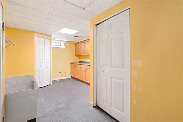 2501 Middletown Rd, Ingram, PA 15205 - below grade area featuring a paneled ceiling and baseboards