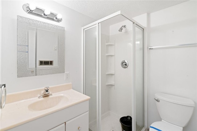 2501 Middletown Rd, Ingram, PA 15205 - full bath with vanity, a shower stall, toilet, and a textured ceiling