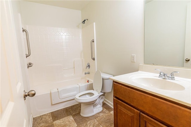 220 Chinkapin Dr, Natrona Hts/Harrison Twp, PA 15065 - full bathroom featuring vanity, bathing tub / shower combination, toilet, and baseboards