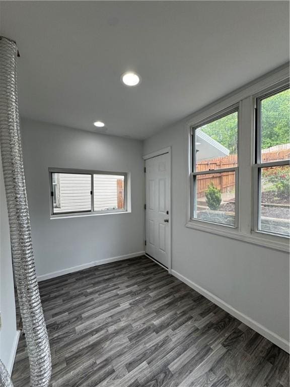 2422 Salisbury St, South Side, PA 15210 - entryway featuring dark wood-style flooring, baseboards, and recessed lighting
