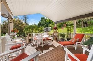 208 Kozy Cor, Middlesex Twp, PA 16059 - wooden deck featuring outdoor dining space