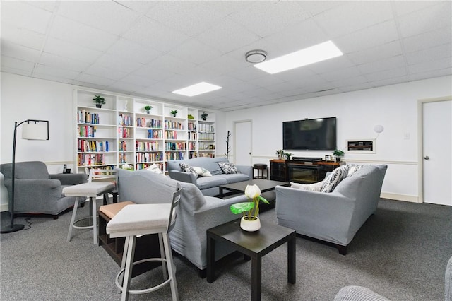 5 Bayard Rd Unit 206, Shadyside, PA 15213 - carpeted living area featuring built in features and a drop ceiling